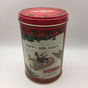 Vtg 1989 Limited Edition Lifesavers Holiday Keepsake Tin Collectible Red 5.5"